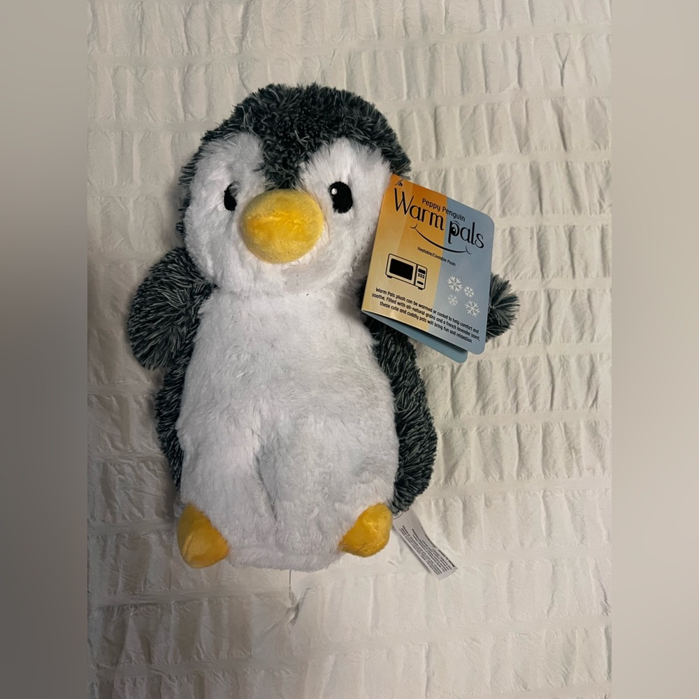 Warm Pals Penguin Plush - Gray and White